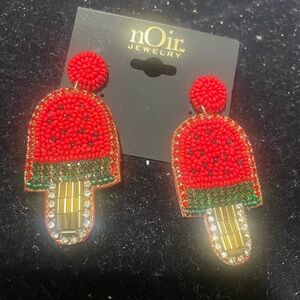nOir Jewelry Red and Green Popsicle Earrings